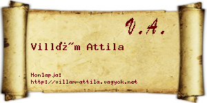 Villám Attila névjegykártya