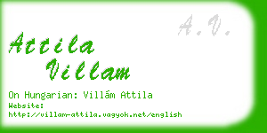 attila villam business card