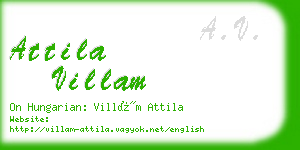attila villam business card